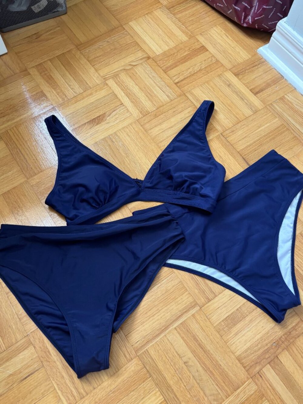 SHEIN Swim Navy High Waisted Bikini Set XL NWOT Two-Piece Swimsuit